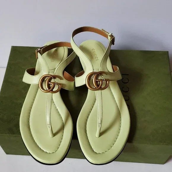 NIB Gucci GG Marmont leather thongs flats - IT 37.5 US 7.5 - Picture 5 of 7